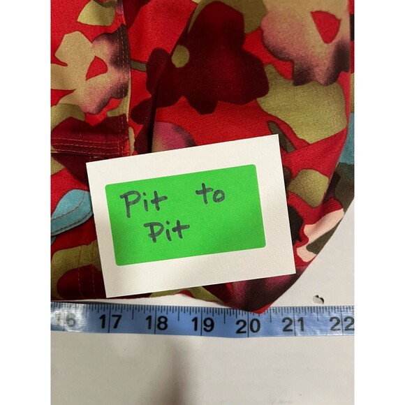 Ann Trinity Women's Red Floral Denim Jacket Colorful Artsy Size Medium - Picture 5 of 12